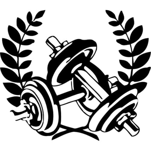 16.1cm*14cm Fitness Body Building Fashion Car Styling Decor Stickers Decals Black/Silver S3-6331