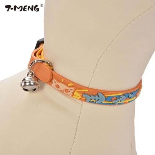 T-MENG Pet Products Puppy Cats Collars for Chihuahua Cat Collar With Bell For Pet Elestic Adjustable Collar For Small Dog Pets