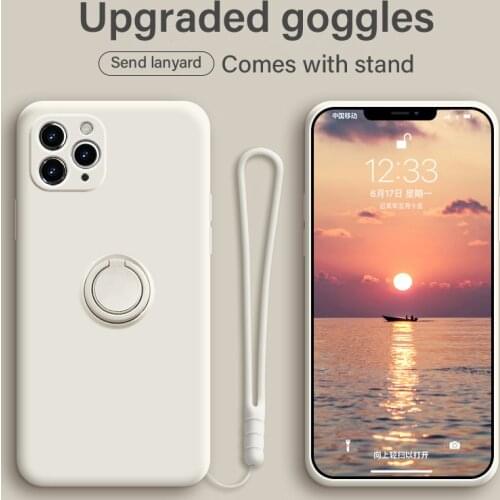 Ultra-thin Liquid Silicone Magnetic Phone Case For iPhone 12 11 Pro SE XS max XR X 8 7 6 Plus Ring Bracket Cover