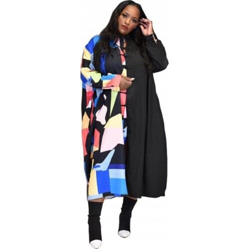 Spring Women Loose Shirts Dress 2021 Summer Long Sleeve Office Lady Long Batwing Sleeve Turn-down Collar Shirt Tunic Midi Dress