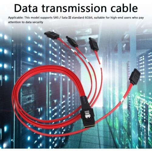 Internal Mini SAS SFF-8087 36-Pin to 4 SATA 7-Pin Hard Drive Splitter Cable Red Hard Drive Cable Connecter Support
