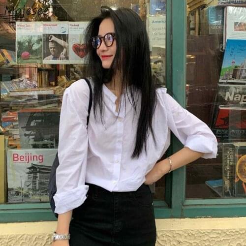Shirts Women Long Sleeve Stand Solid Basic Design Simple Korean Style Preppy High Street All-match Casual Outerwear Spring Tops