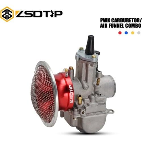 ZSDTRP 21 24 26 28 30 PWK Flatslide Power Jet Carb with 50mm air filter cup for 125-250CC KOSO OKO MOPED Scooter ATV Quad