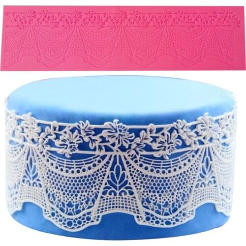 1Pc Border Mould Lace Mat Silicone Mold DIY Fondant Embosser Snake Texture Cake Mold Cake Decoration Tools Cake Tools