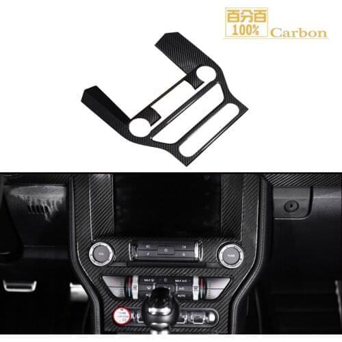 100% Carbon Store Center Navigator Cover Trim Carbon Fiber Console Interior Trim for Ford Mustang 2015-2017