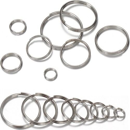 100pcs/lot 6-20mm Stainless Steel Open Double Jump Rings for Jewelry Making DIY Keychain Double Split Rings Connectors Findings
