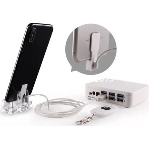 2 pcs/lot 4 6 8 10 Port Mobile Phone Security Stand Display Alarm iphone Anti-theft System Charging Box For Apple Retail Store