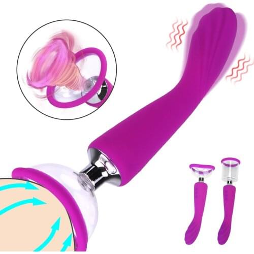 2 in 1 Vagina Breast Pump Dildos Vibrators Women Clitoris Nipple Sucker Butt Anal Plug Vaginal Massager Erotic Toys For Sex Shop