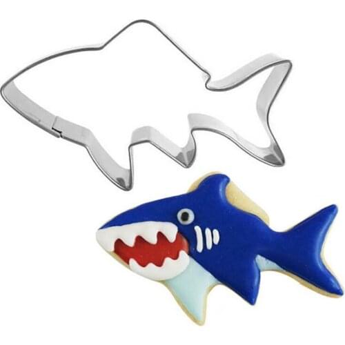 3D DIY Cookie Mold Cutter Animal Shark Shaped Biscuit Moulds Stainless Steel Fondant Molds Cake Decoration Kitchen Baking Gadget