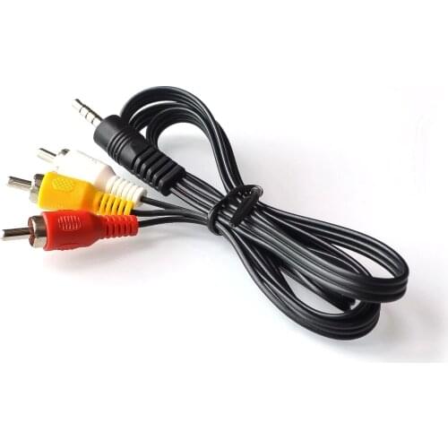 60cm 3.5mm Jack Plug Male to 3 RCA Adapter High Quality 3.5 to RCA Male Audio Video AV Cable Wire Cord