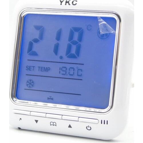 Power off memory 2 pipe Timer off fan coil Large LCD thermostat with wall-box