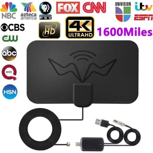 4K Indoor 1600 Miles Digital HDTV Antenna 4K UHD 1080P HD DVB-T TVBOX TV Antenna Freeview ABC CBS NBC PBC Fox Local Channel