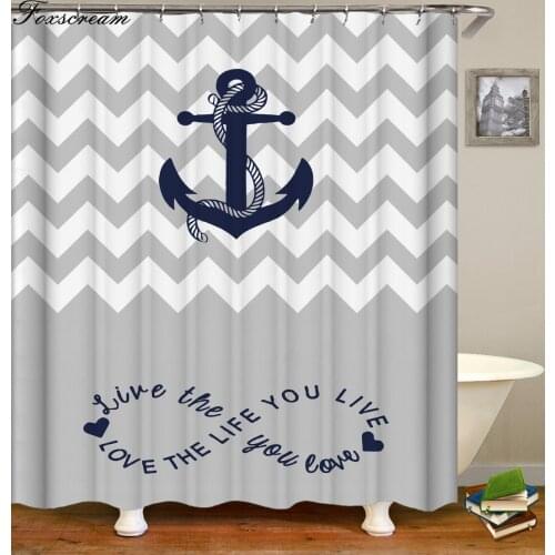 Anchor decor shower curtains bathroom curtain bathroom curtains shower funny waterproof curtains