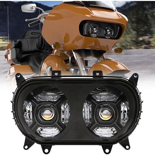 For Motorcycle Road Glide 2015-2020 Motorcycle Dual LED Headlight Projector Headlamp for 2015-2020 Road Glide Dual LED Headlight