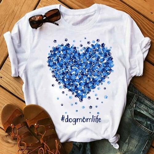 Dog Mom Life Printed T Shirt Fashion Women T Shirt Dog Lover Tops Female Short Sleeve Cute Tee Shirts Women Summer T-shirt Tops