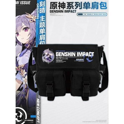 Genshin Impact KEQING VENTI PAIMON QIQI KLEE DILUC School Bag Student Messenger Shoulder Bag Casual Bag Christmas Gifts