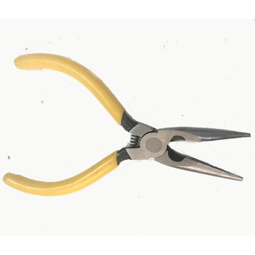125mm/5" Long Electrical Repair Tool Yellow Chain Nose Plier With Wire Cutters