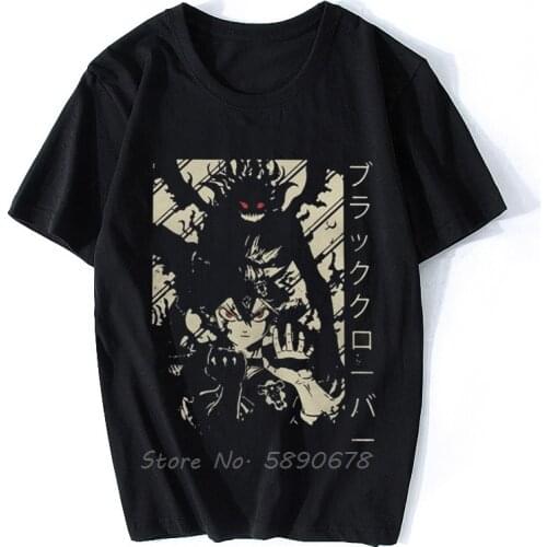 Awesome Black Clover Asta Japanese Anime T-Shirts Men Harajuku Cotton T Shirts Short Sleeve Tees Summer Tops