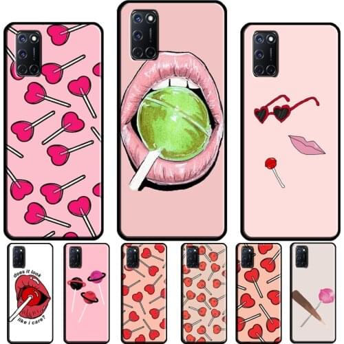 Red Lollipops For OPPO Reno 4 Pro 2 Z A5 A9 A53 A31 2020 A1K A3S A5S A15 A52 A72 A83 F7 F5 Phone Cover