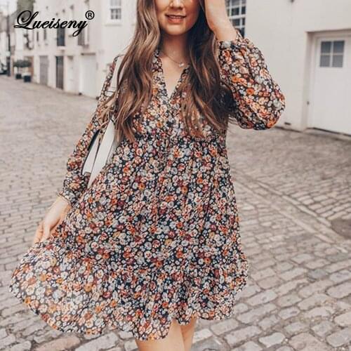LUEISENY Long Sleeve Summer Dresses