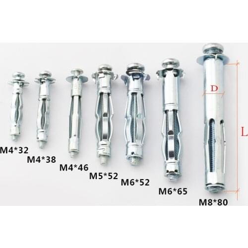 M4 M5 M6 M8 Steel plasterboard wall anchor Heavy duty wing gypsum ceiling expansion plug bolt anchoring gypsum-lath setscrew