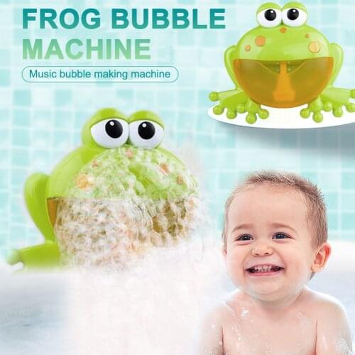 Cute Baby Bubble Machine Big Frog Crab Automatic Bubble Maker Music Bubbler Bath Shower Toys For Baby Kids(without battery)