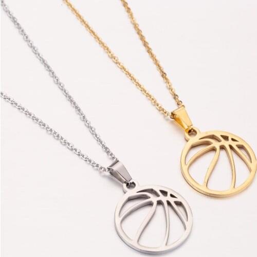 Fashion Volleyball Necklace Women Men Basketball Pendant Sports Jewelry Ball Fan Coach Necklace Athlete Accessories Best Gift