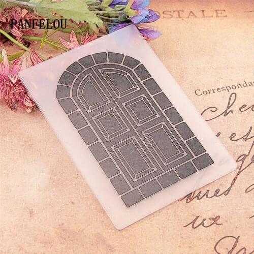 PANFELOU 10.5*14.8 The palace gate Embossing folders Plastic Scrapbooking DIY Template Fondant Cake Photo Album Card Making