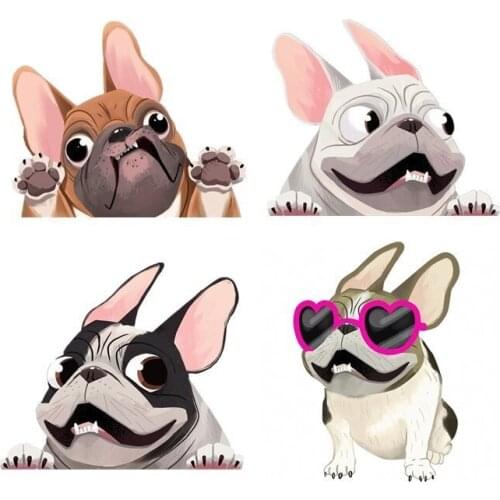 Personalized Fawn French Bulldog Animal Cartoon Car Stickers Waterproof Bumper Accessories