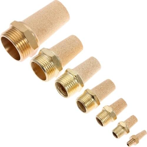 1/2/5Pcs M5 1/8" 1/4" 3/8" 1/2" 3/4"1" Thread Brass Pneumatic Muffler Pneumatic Silencers Fitting Noise Filter Reducer Connector