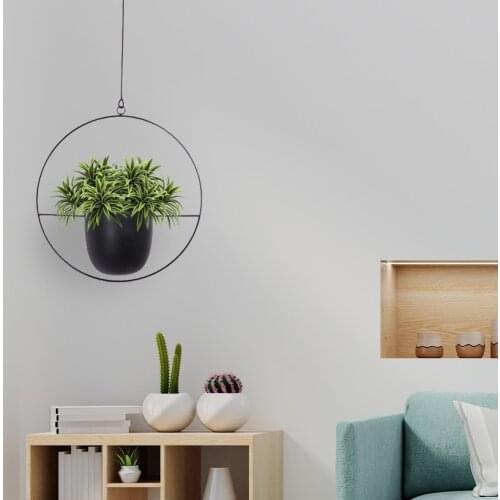 Hanging basket wrought iron hanging flower pot swing flower basket Nordic hanging metal flower pot garden balcony decorations