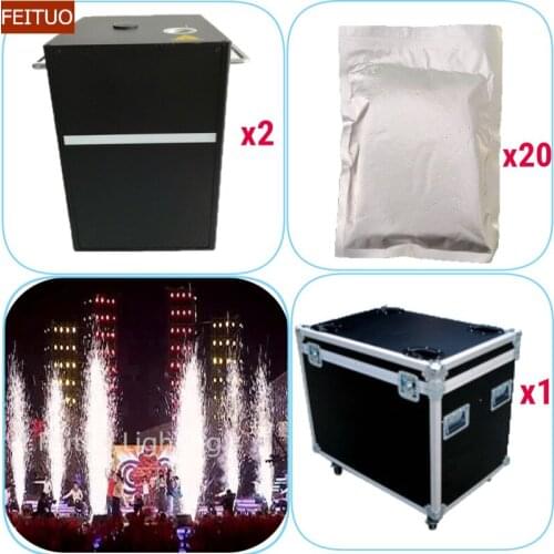 With flight case 20 Bags Powder 750w Wedding Show Spark Cold Firework Machine DMX/Wireless Safety Pyrotechnics Fountain Machine