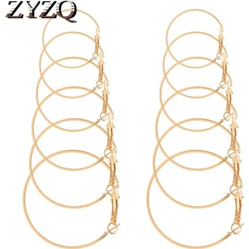 ZYZQ Classic Euro Style Hyperbole Hoop Earrings For Women Simple Six Pair Earrings Import&Export Women Accessories Earrings