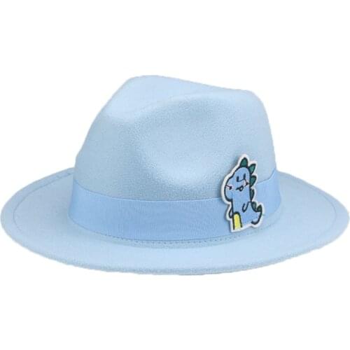 Fedoras Hats Solid Yellow Pink Green Dinosaurs Band Boys Hats Casual Outdoor Fashionable Decoration Girls Hat Gorro Vaquero Rosa