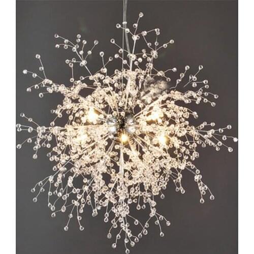 Modern Firework Chandeliers Lighting Crystal Light Dandelion Hanging Lamp for Bedroom Kitchen Dining Room