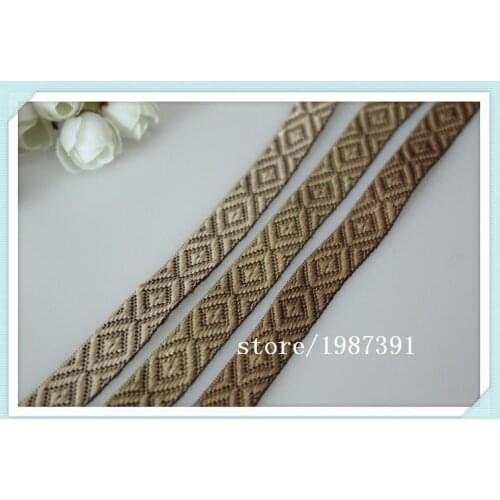 Wide 1.7cm 20yards/lot Woven Jacquard Ribbon geometry pattern 3color for clothing Accessories CH-9289