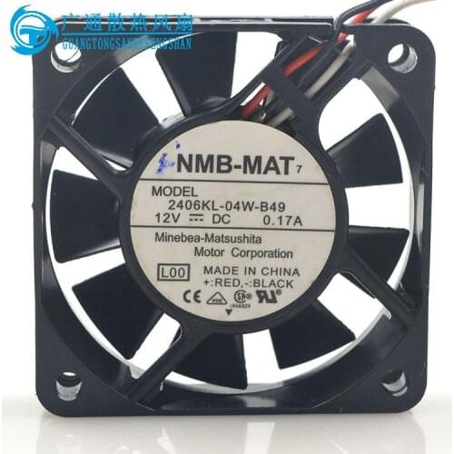 For NMB 2406kL-04W-B49 DC 12V 0.17A 60 * 60 * 15MM 60mm cooling fan