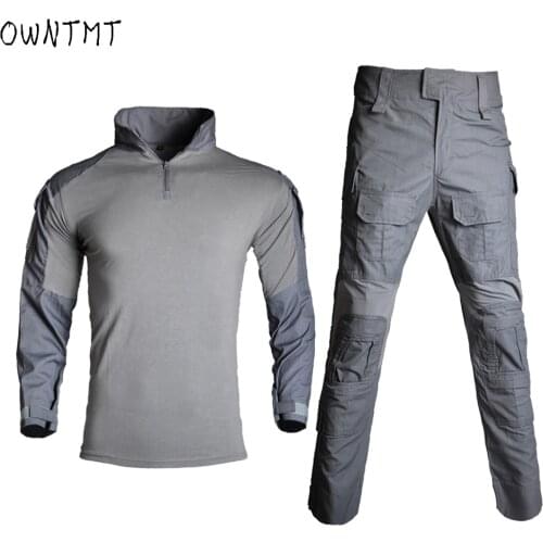 G3 Military Clothing Multicam Tactical Uniforms Camouflage Airsoft Shirt+Paintball Cargo Trousers+Pads Assault Army Militar Suit