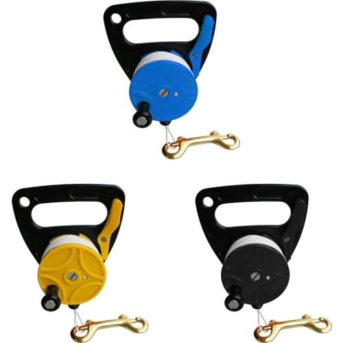 1 Pcs Multi Purpose Dive Reel & Handle Clip Brass Double Ended Bolt Snap for SMB Wreck Scuba Diving Gear Equipment 289FT