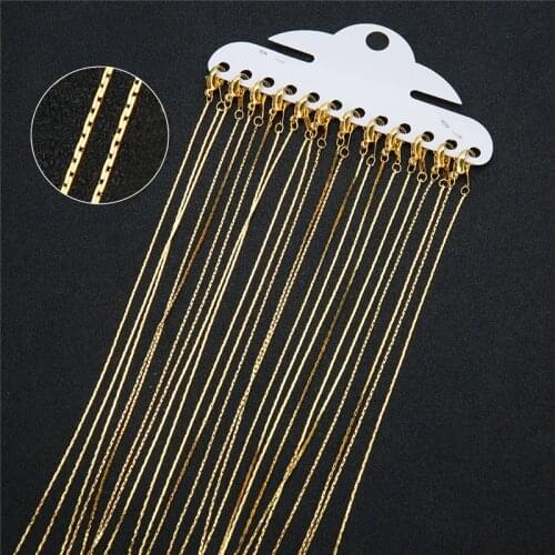 12pcs Gold Silver Color Lobster Clasps Snake Chains Bulk Metal Copper Necklace Chain Lot For Craft Jewelry Making Length 40cm