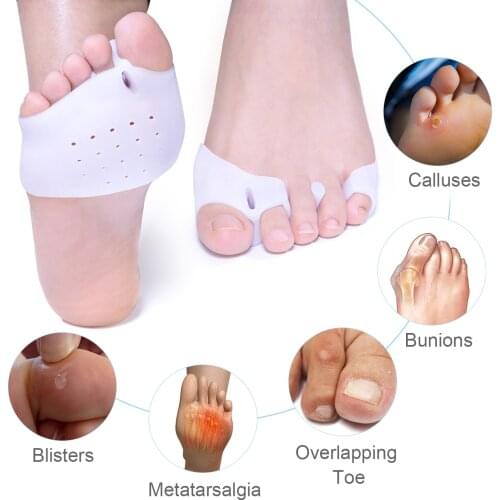 2pcs Forefoot Pads Toe Separator Foot Pads Cushions Insoles Forefoot Cushions Pad High Heel Shoes Anti Slip Pad