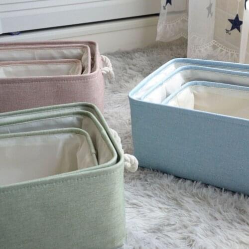 3pcs/set Nordic Cloth Art Storage Basket Desk Clutter Organizers Boxes Snack Box Toys Neatening Wear-resisting Portable