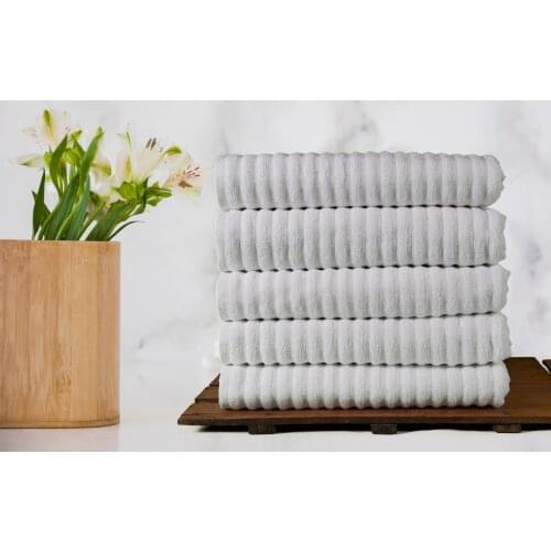 5pcs Cotton White Hand Towel, 100% Turkish Cotton, 50x90cm, 250gr (550GSM) Soft Absorbent, Hair Towel, Bath Towel, Kitchen Towel