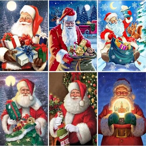 5D Diamond Painting Christmas Gifts Full Square Drill Santa Claus Diamond Embroidery Snowman Cross Stitch Kits Home Decoration