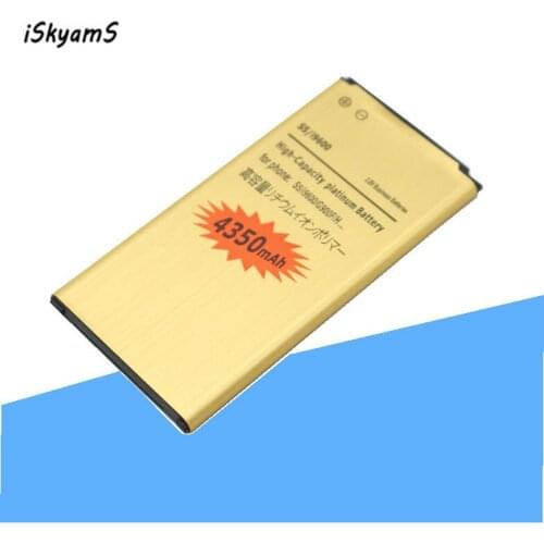 ISkyamS 5pcs/lot 4350mAh EB-BG900BBE EB-BG900BBC Gold Battery For Samsung Galaxy S5 SV I9600 G900A G900P G900T G900V