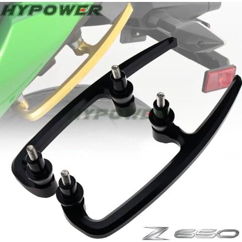 1Set CNC Aluminum Motorcycle Passenger Rear Grab Bar Rear Seat Rail Kit for Kawasaki Z650 2017 2018 New Arrive Rear Grab Bars