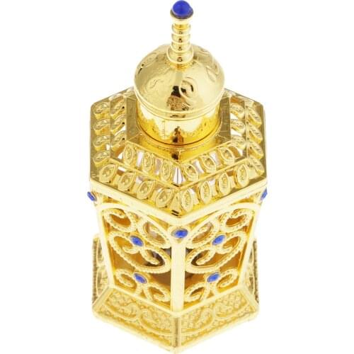 10ml Antique Perfume Battle Gold Plated Hesagon Essential Oil Bottle