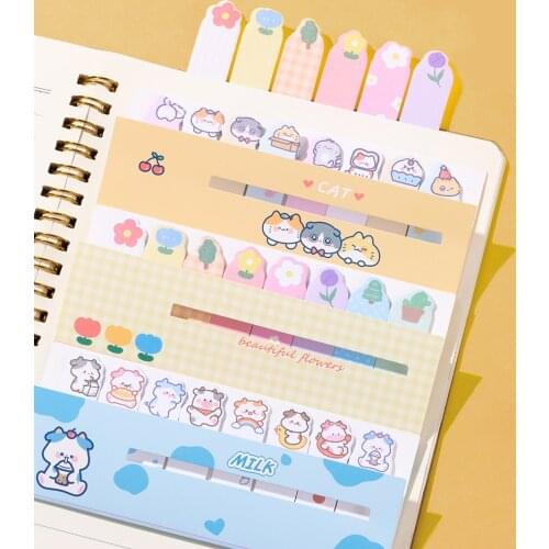 Kawaii Memo Pad Bookmarks Creative Cute Cat Dog Sticky Notes index Posted It Planner Stationery School Supplies Paper Stickers