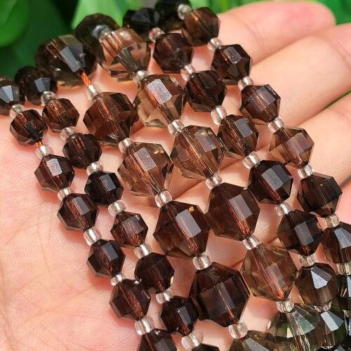 Faceted Natural Stone AAA Smoky Quartzs Beads Bicone Shape Loose Beads For Jewelry Making Diy Bracelet 6mm 8mm 10mm 7.5