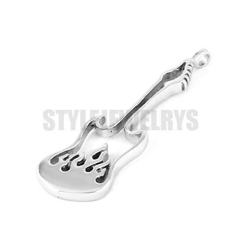 Electric Bass Guitar Pendant Stainless Steel Jewelry Fashion Motor Biker Women Pendant Wholesale SWP0368
